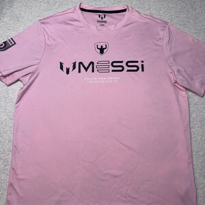 Messi  Collection “Follow Your Dreams” Pink Short Sleeve Size Lg Poly T-Shirt